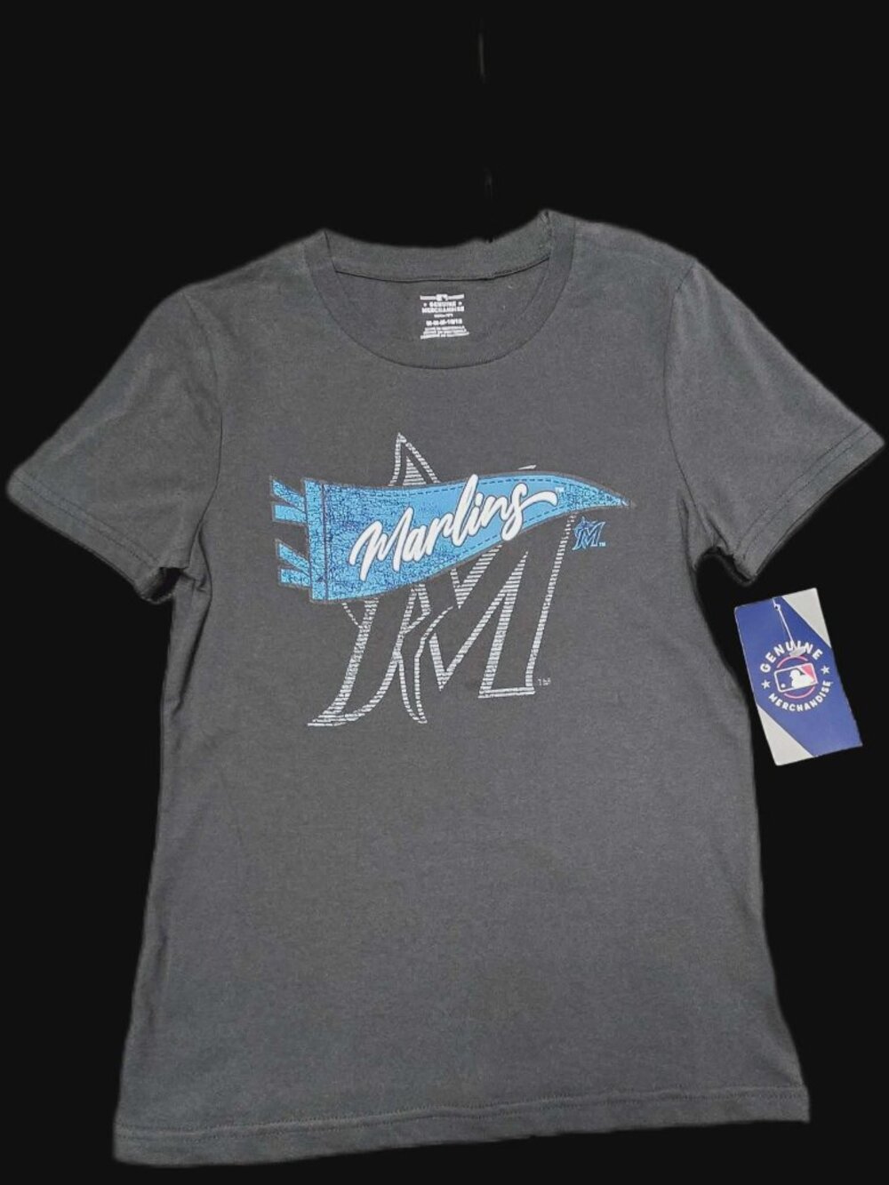 Miami Marlins Grey Graphic Youth T-Shirt Size 10/12